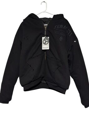 Tenaciti NWT Black Hooded Puffer Coat Men Size M Think Warm Winter Streetwear